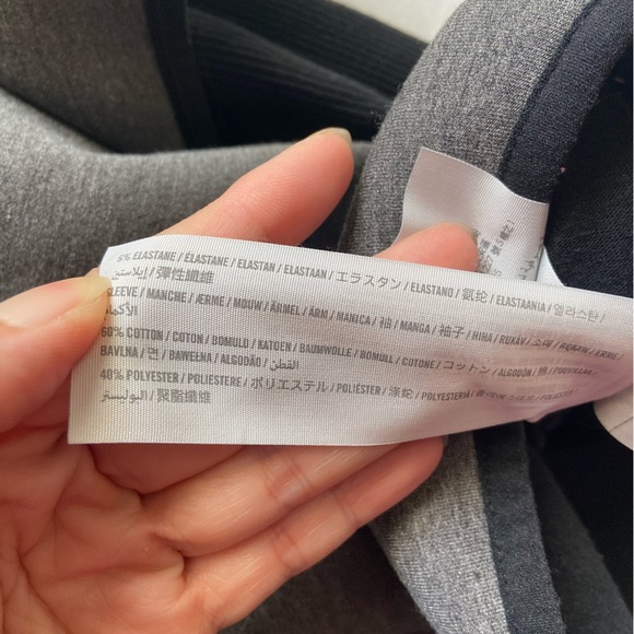 ABERCROMBIE & FITCH WOMENS GREY FULL ZIP HOODIE W/THERMAL SLEEVES SZ M - Picture 6 of 9